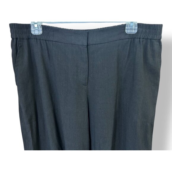 Akris Punto Black Linen Blend Crop Wide Leg Pants - Picture 5 of 8